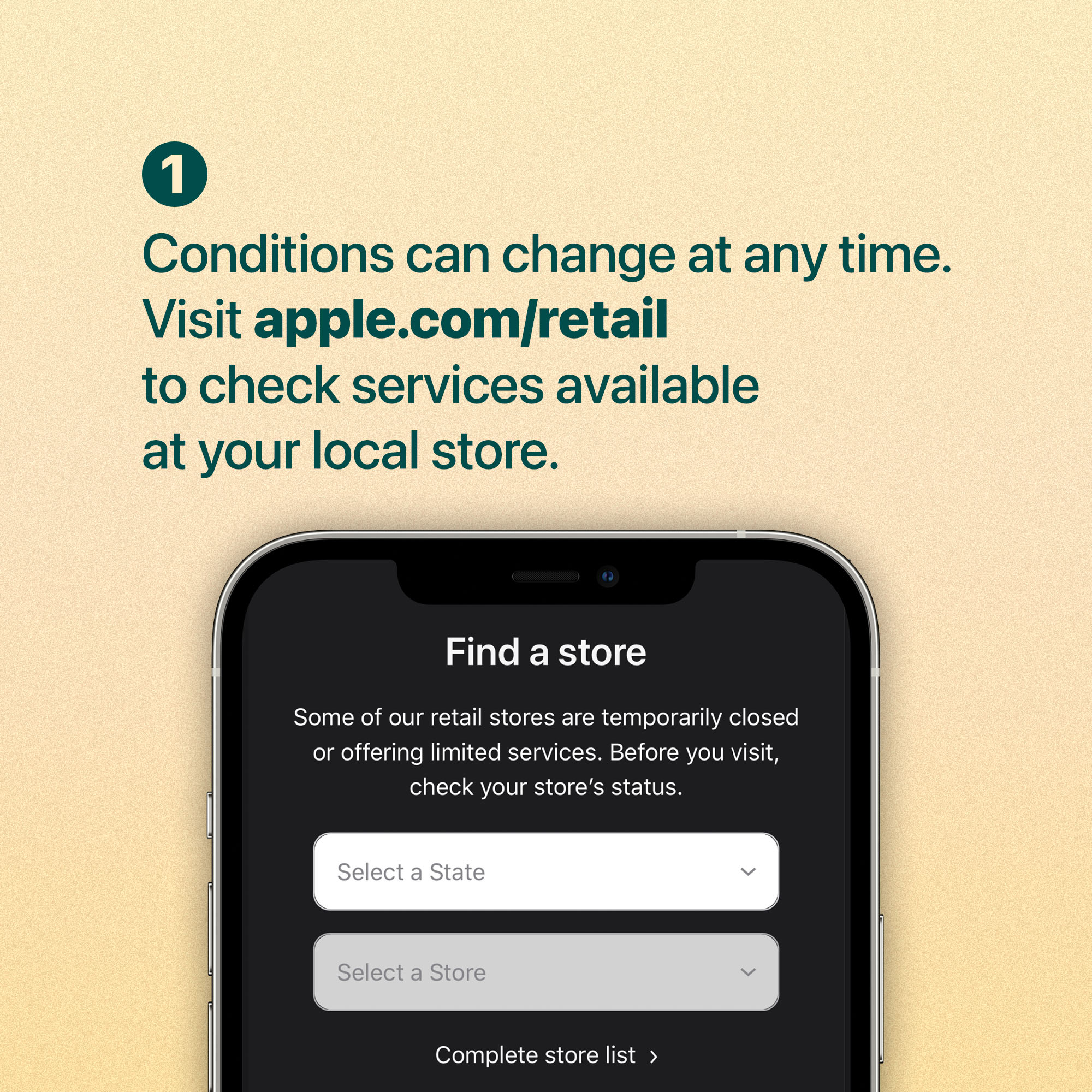Conditions can change at any time. Visit apple.com/retail to check services available at your local store.