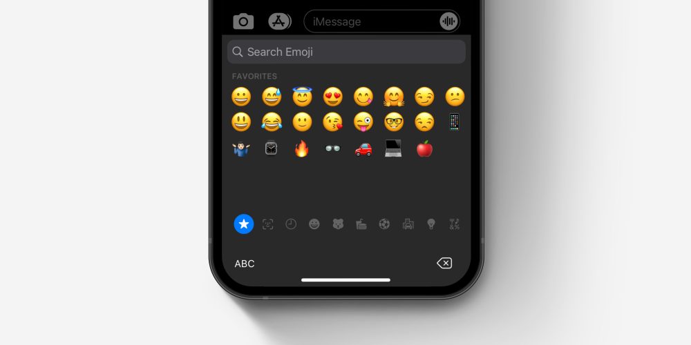 iOS emoji keyboard favorites panel concept