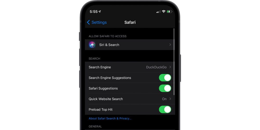 DuckDuckGo iOS Safari Default Search