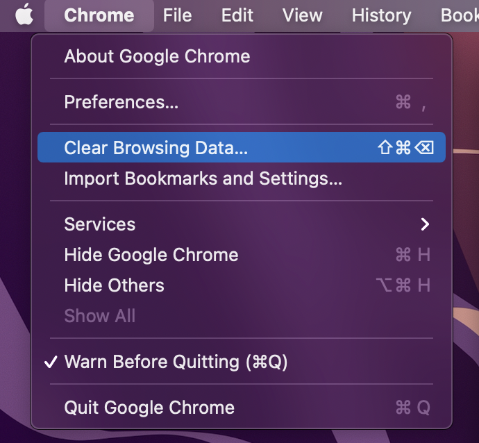 clear cache on Mac Chrome
