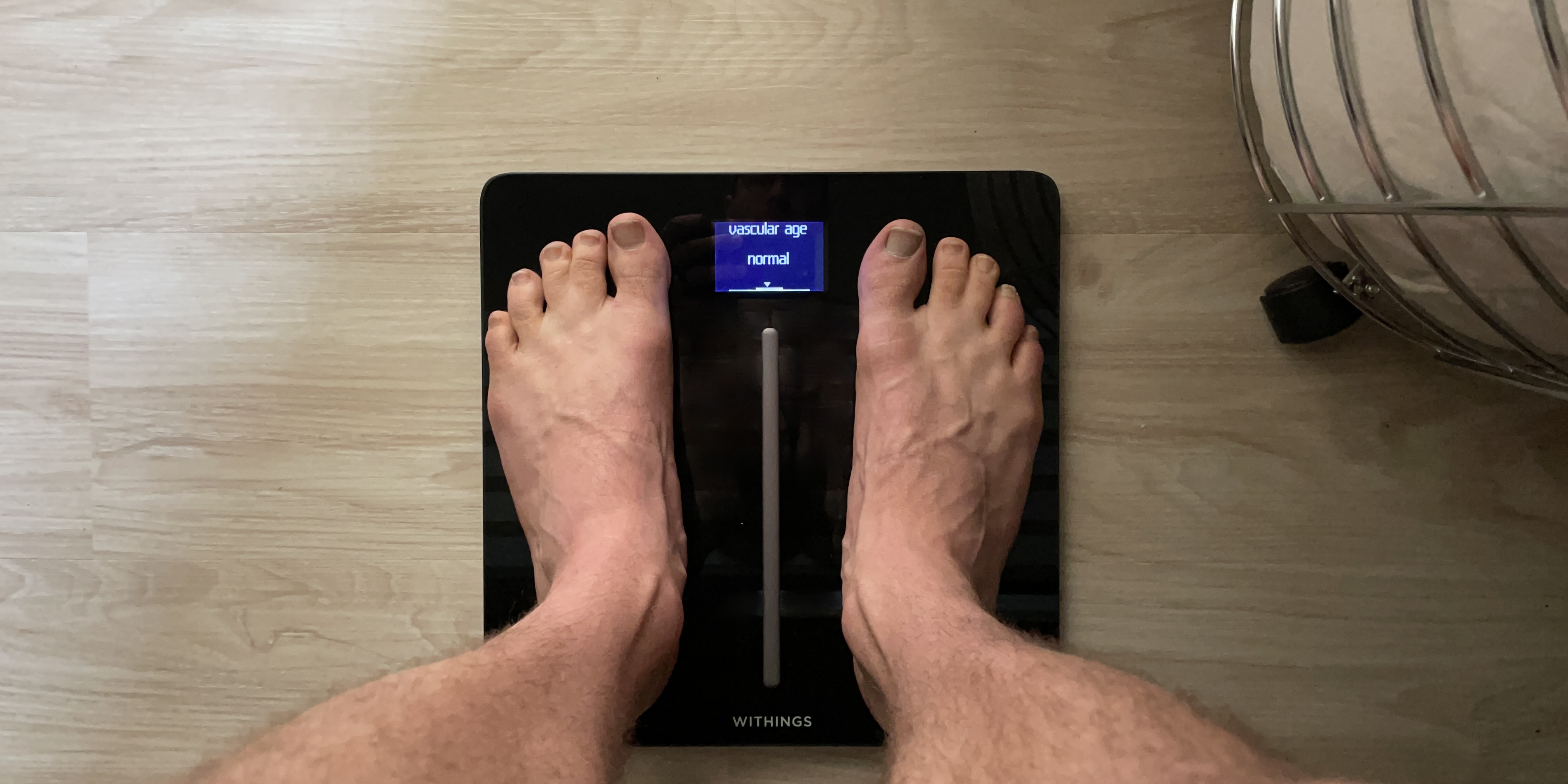 Withings Body Cardio Vascular Age measurement in use
