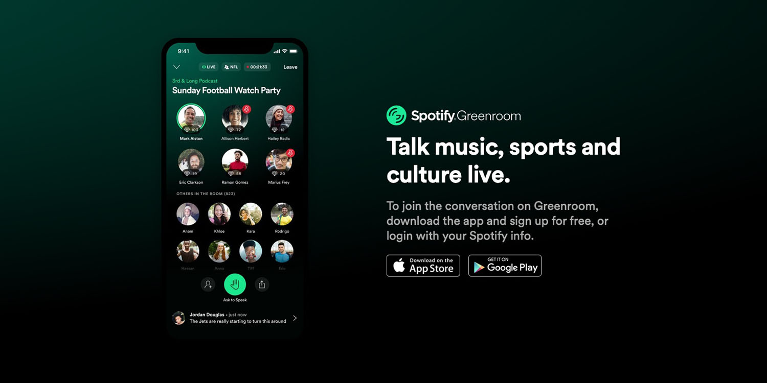 Spotify Greenroom live audio