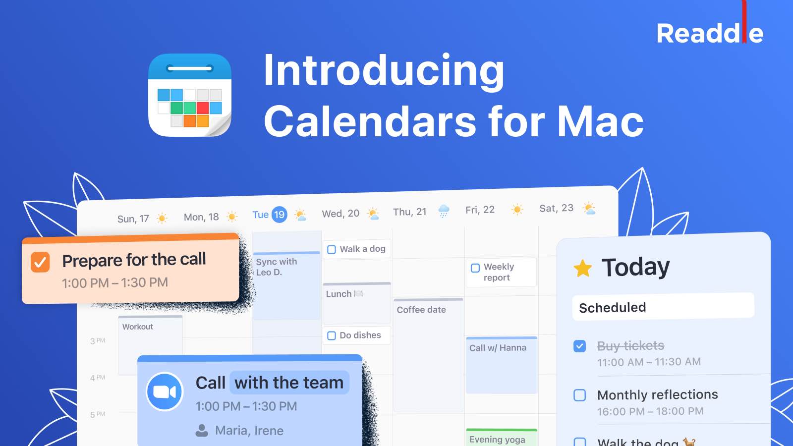 Calendars app for Mac Readdle