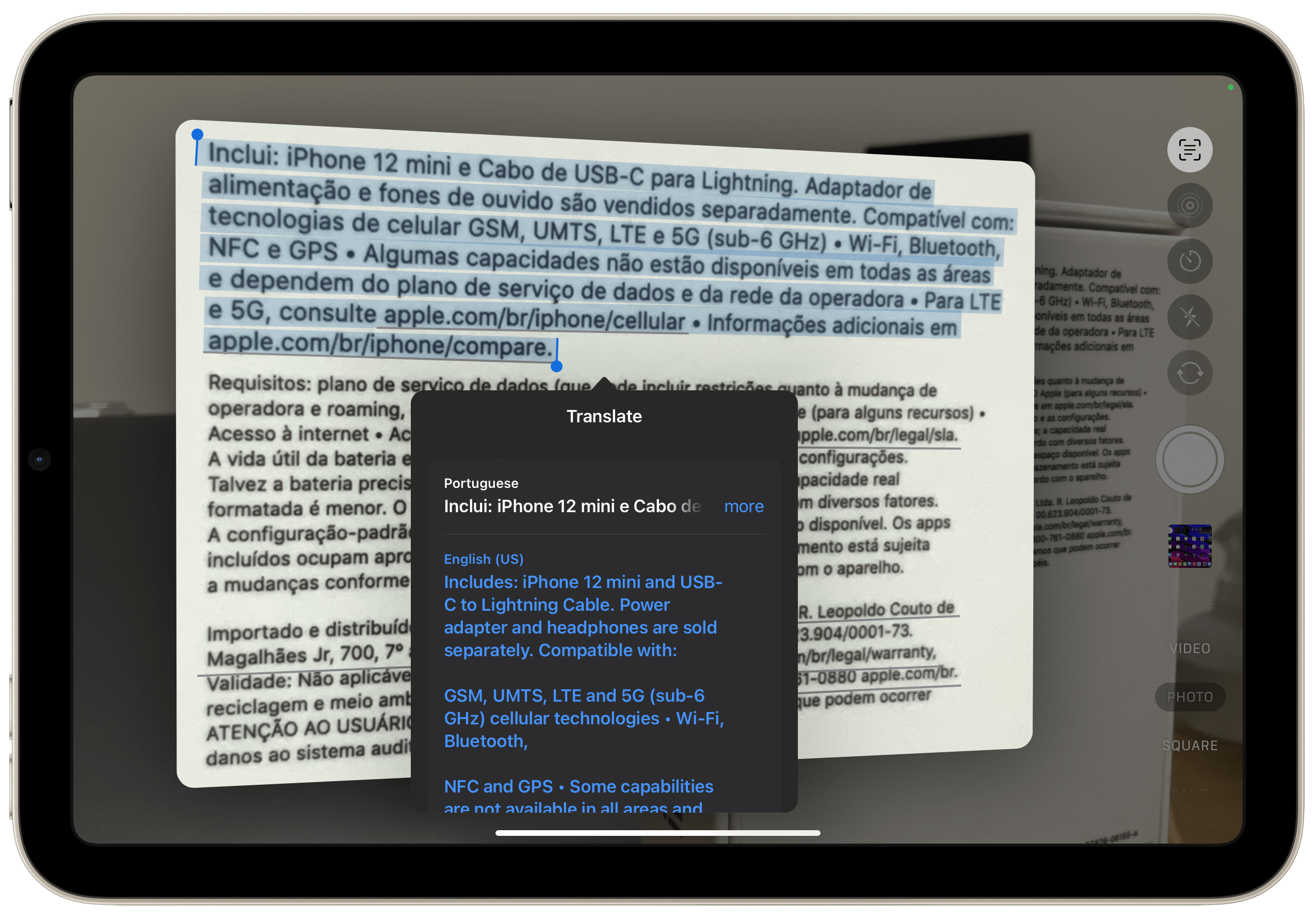 How to translate text using the camera on your iPad with iPadOS 16
