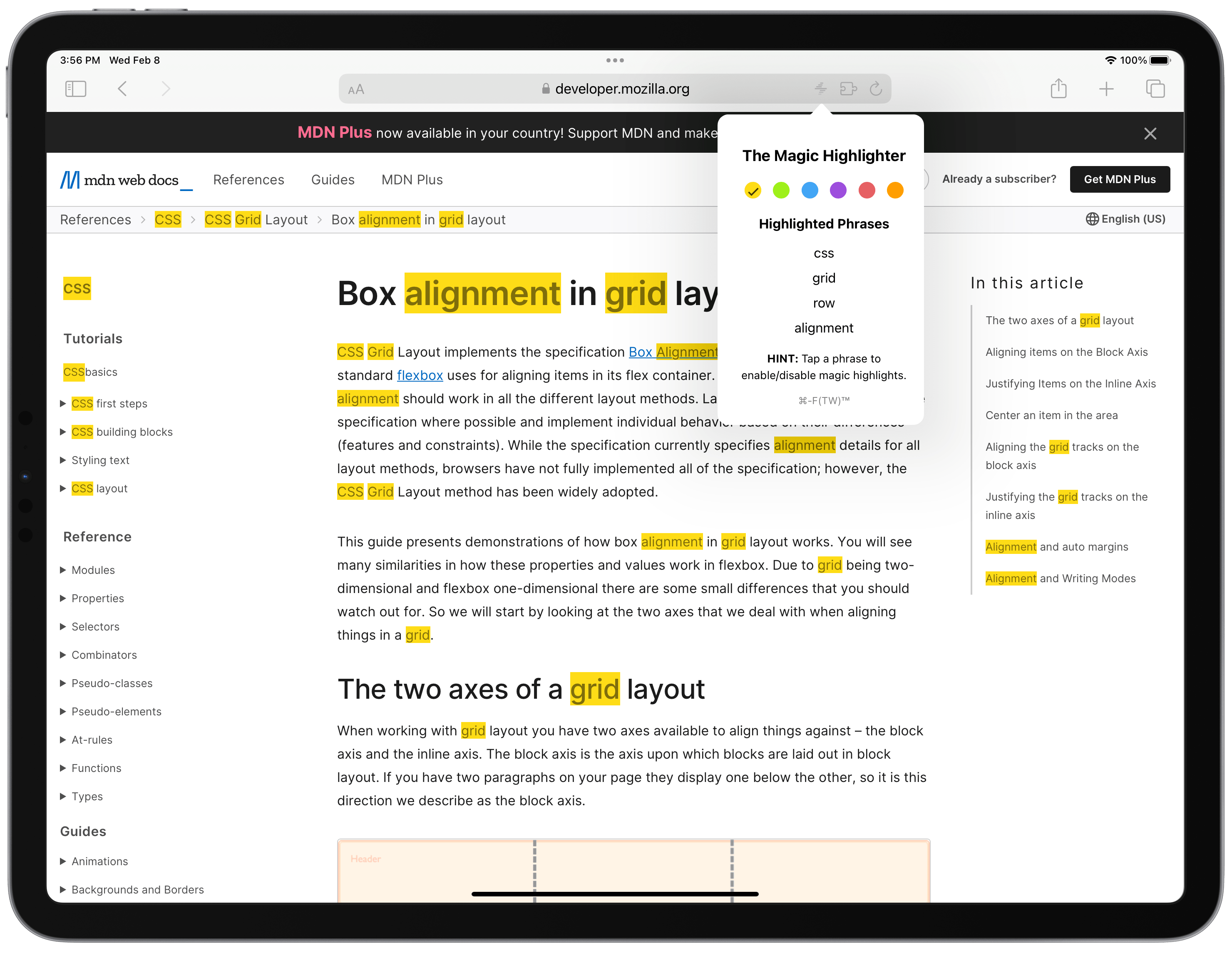 The Magic Highlighter helps you find the words you're looking for on webpages