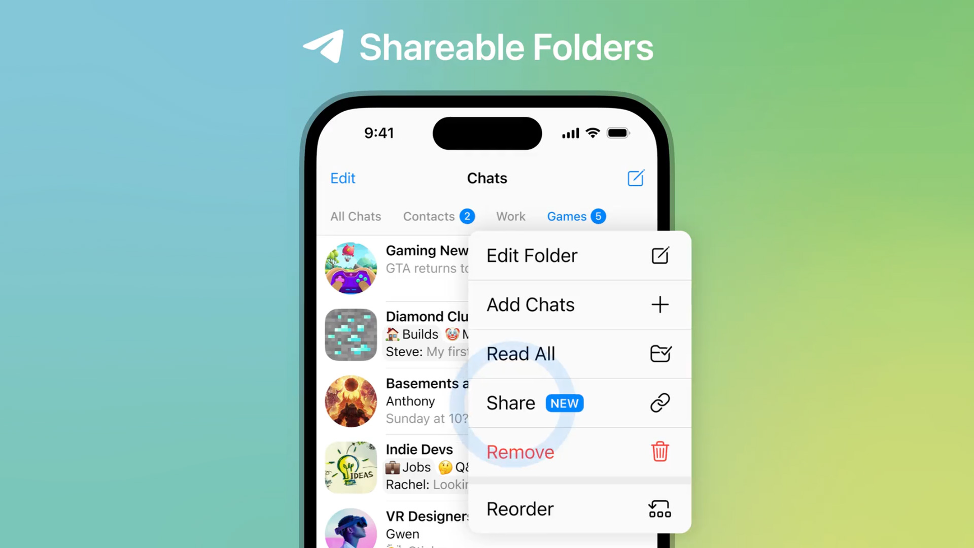 Telegram adds Shareable Chat Folders and Custom Wallpapers with its latest update