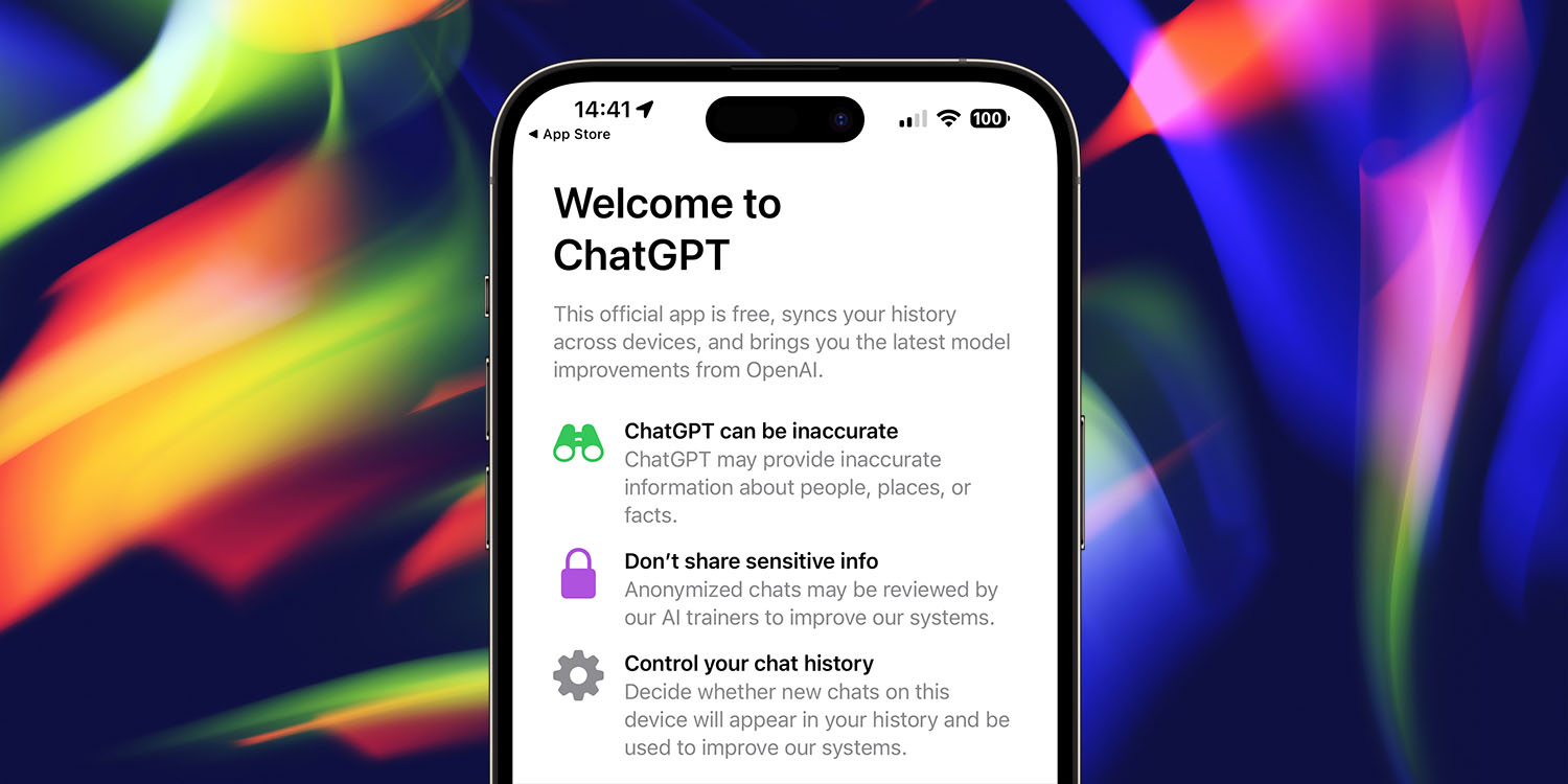 ChatGPT for iPhone welcome screen