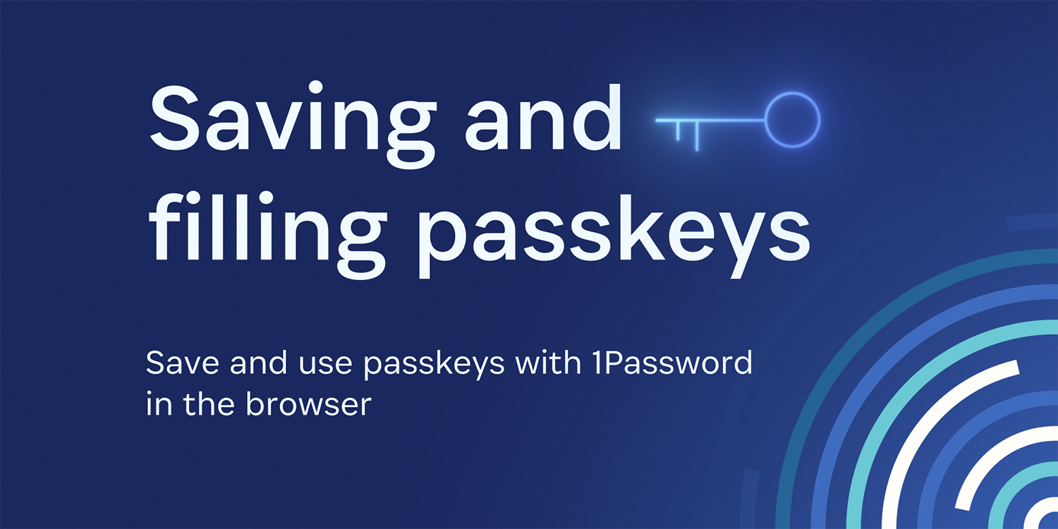 1Password Passkeys promo graphic