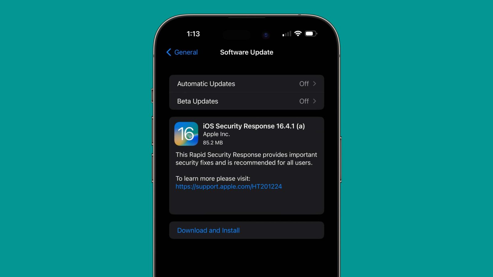 iOS 16.4.1 Rapid Security Response