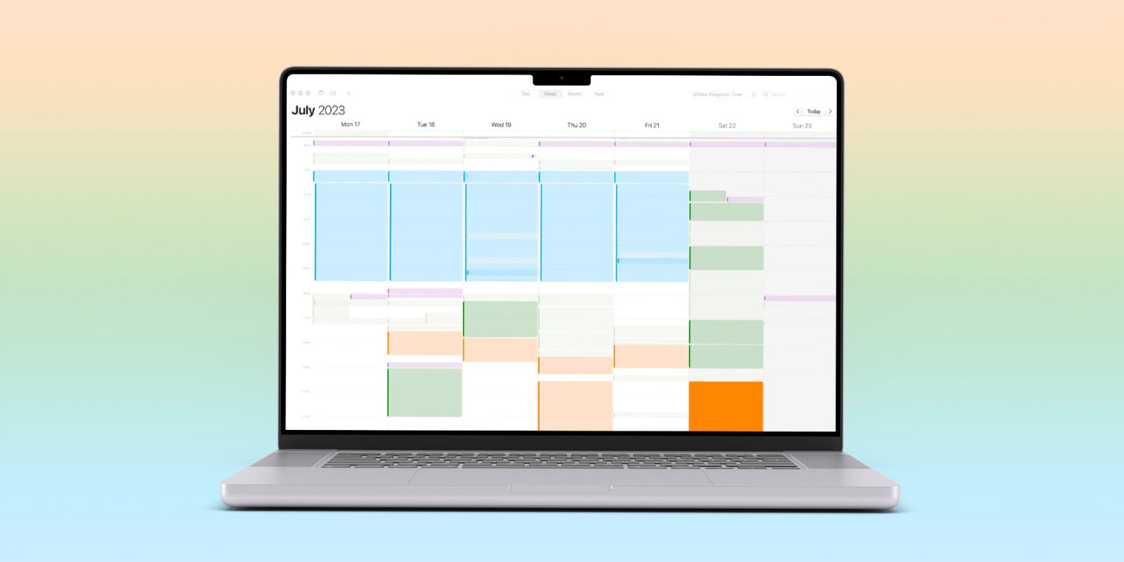 Work life everything balance | Pixellated color-coded calendar screenshot