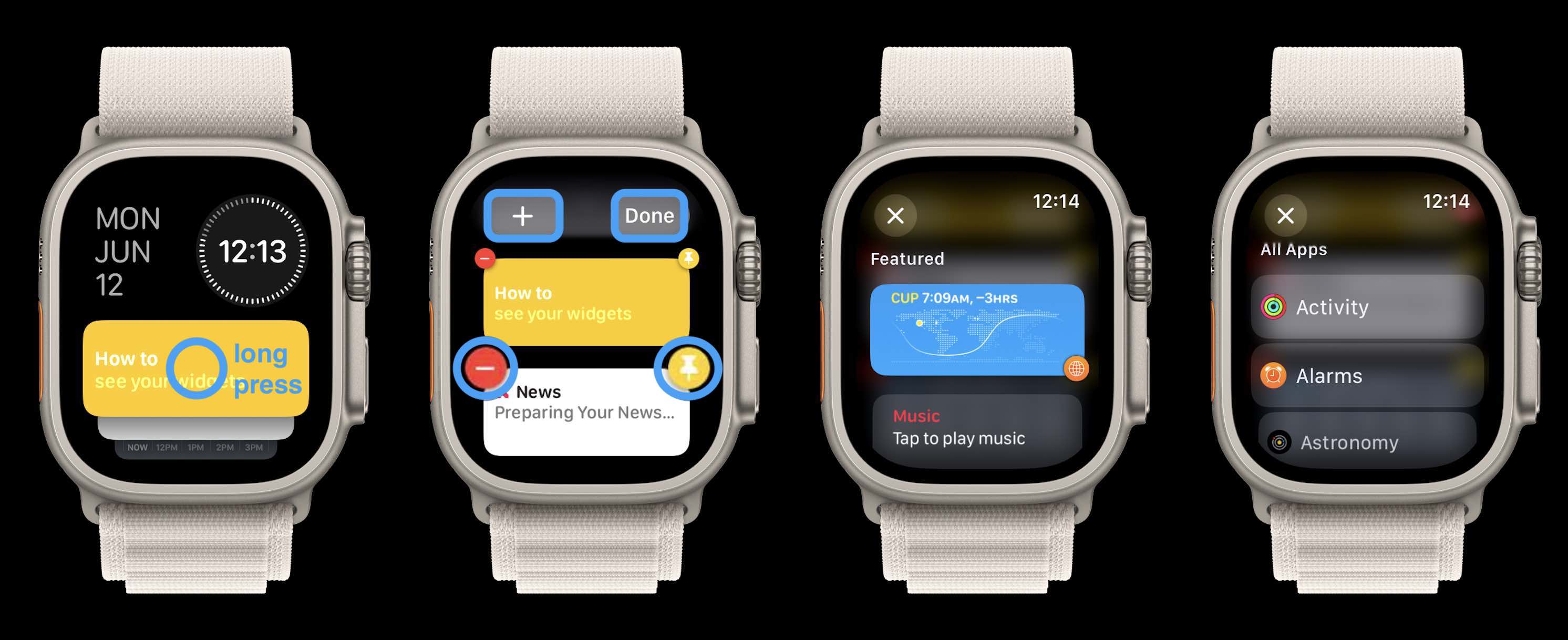 use Apple Watch widgets watchOS 10 1
