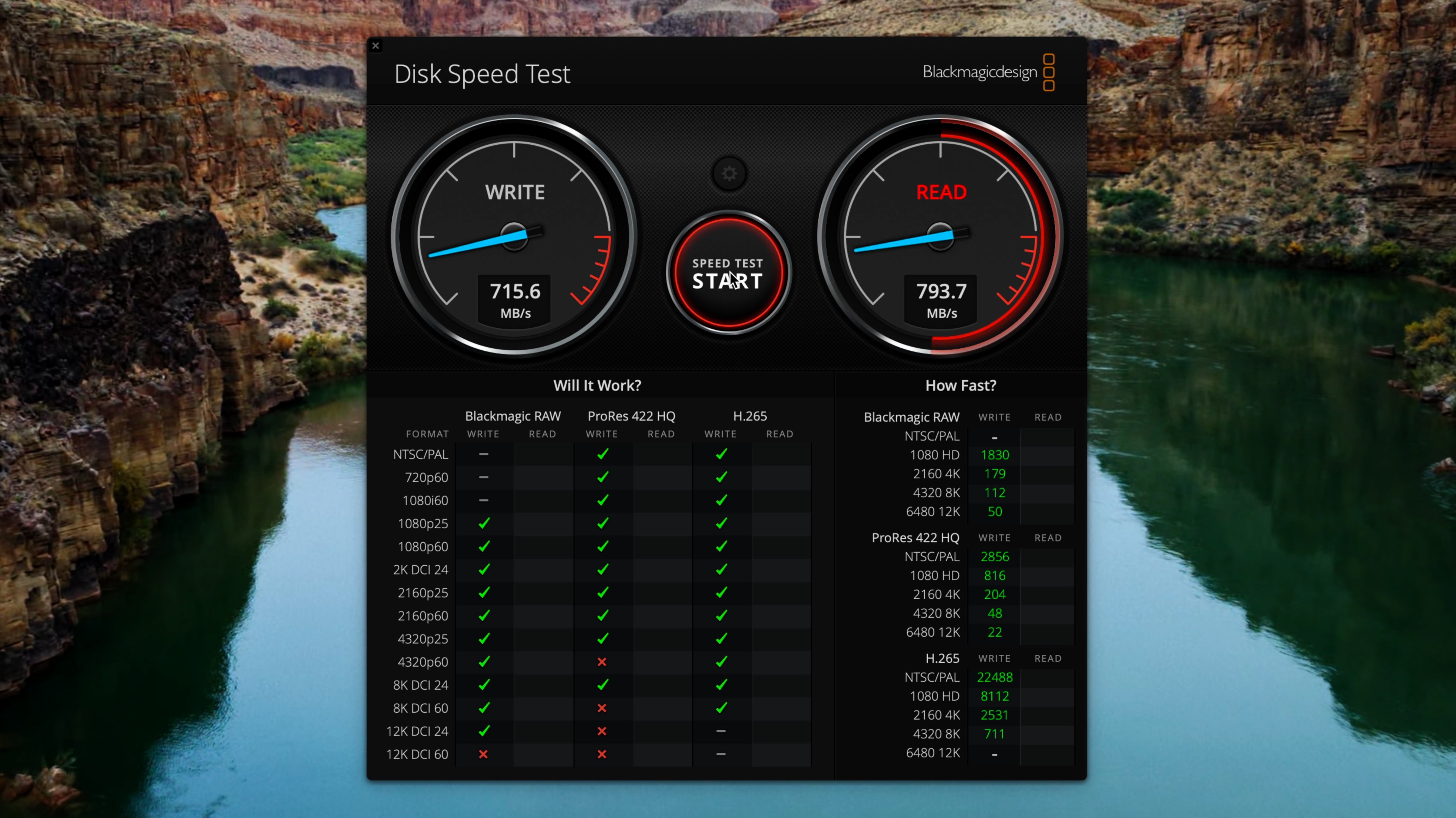 Sonnet Super Dock Blackmagic disk speed test