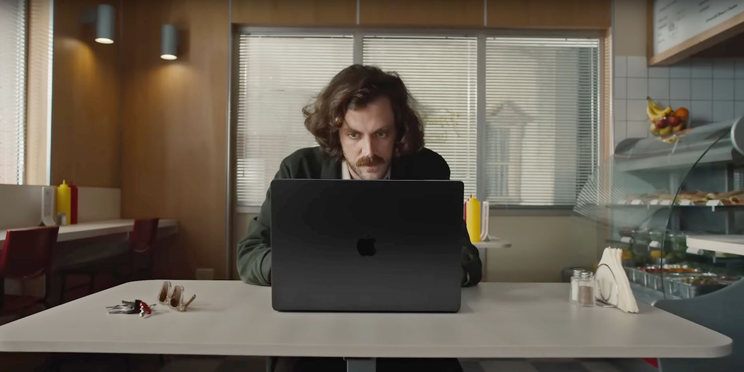Everything Apple announced at Scary Fast | Still from promo video showing new MacBook Pro in diner