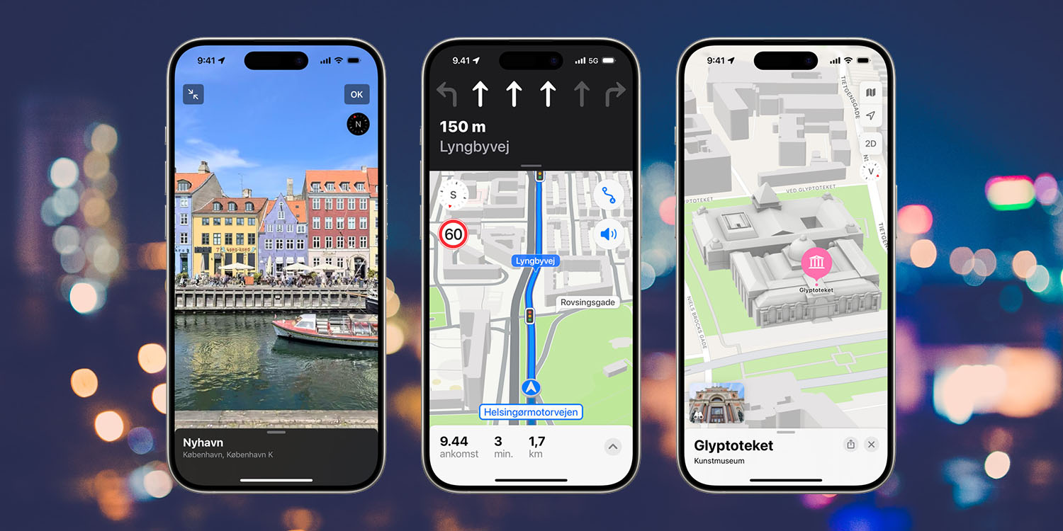 New Apple Maps experience – Danish screengrabs