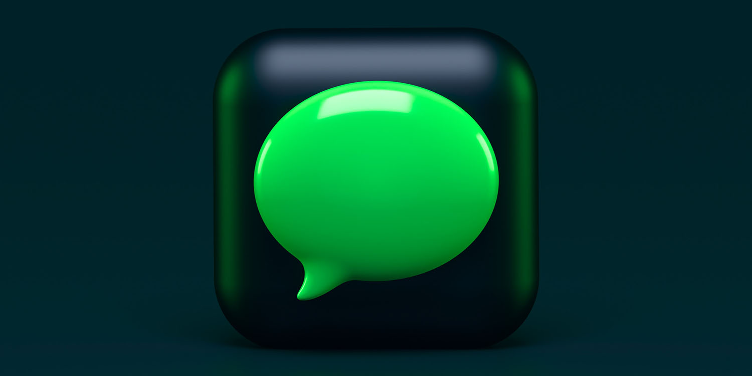 Apple's RCS announcement | 3D green chat bubble