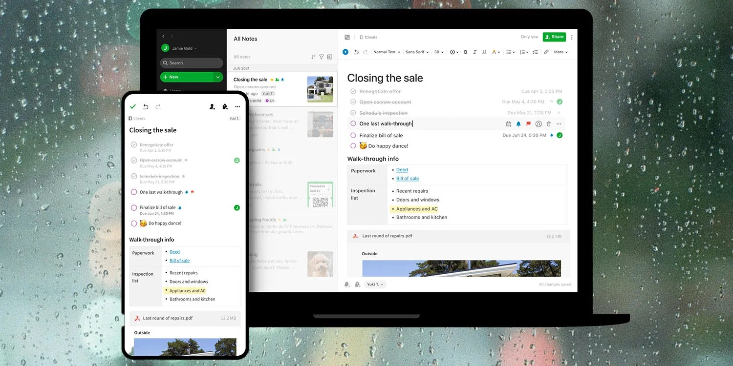 Evernote free users | App seen on Mac and iPhone